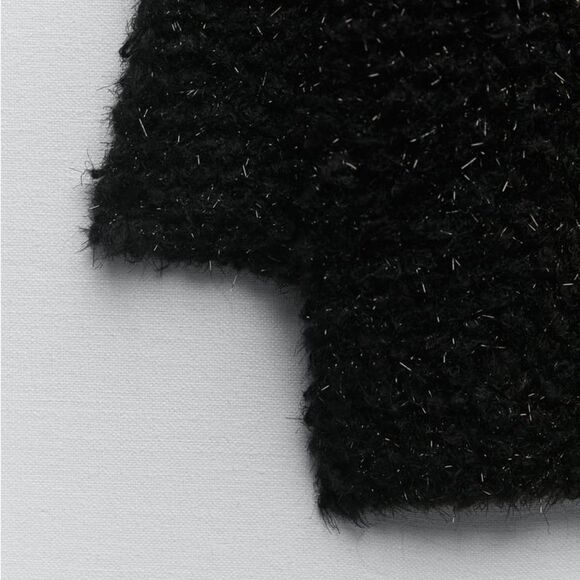 ZARA METALLIC THREAD LONG KNIT CARDIGAN - Picture 4 of 6